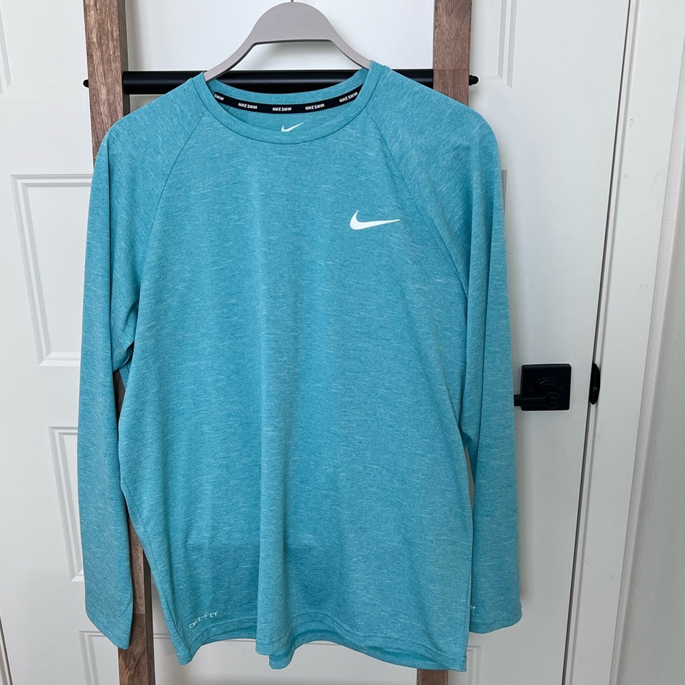 Men's Heathered Long-Sleeve Hydroguard Swim Shirt